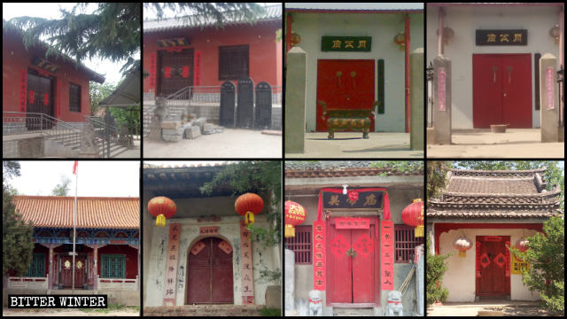Eighteen temples in Guangwu town were shut down in mid-May.