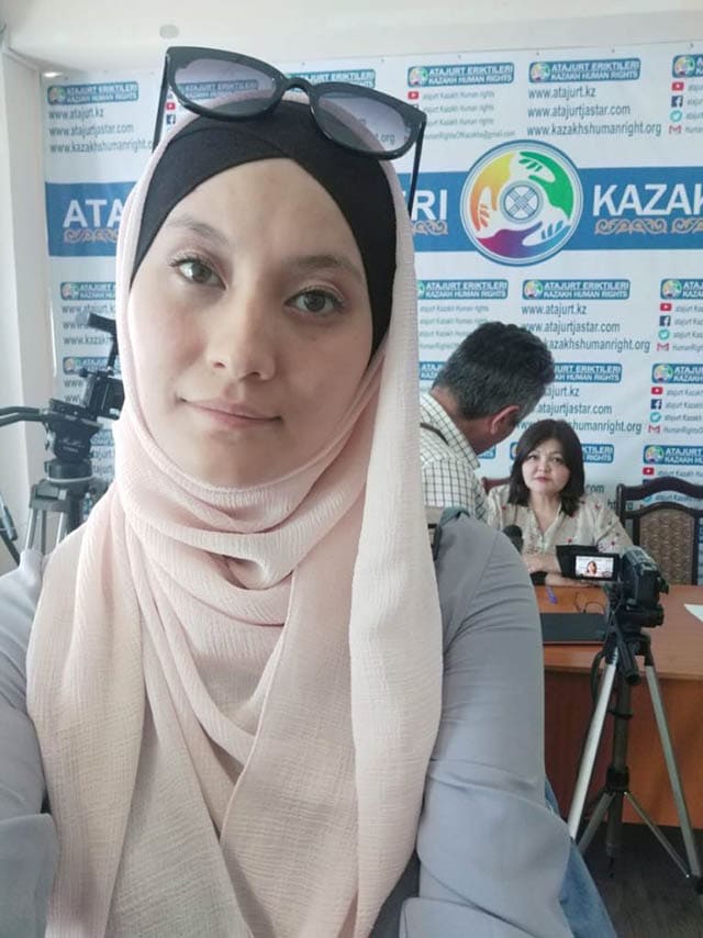 Leila Adilzhan advocating for her husband’s release
