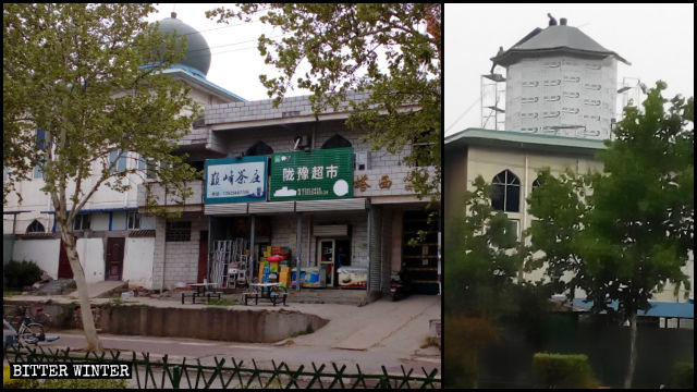 The dome-shaped structures on the top of Taxi Women’s Mosque were sinicized
